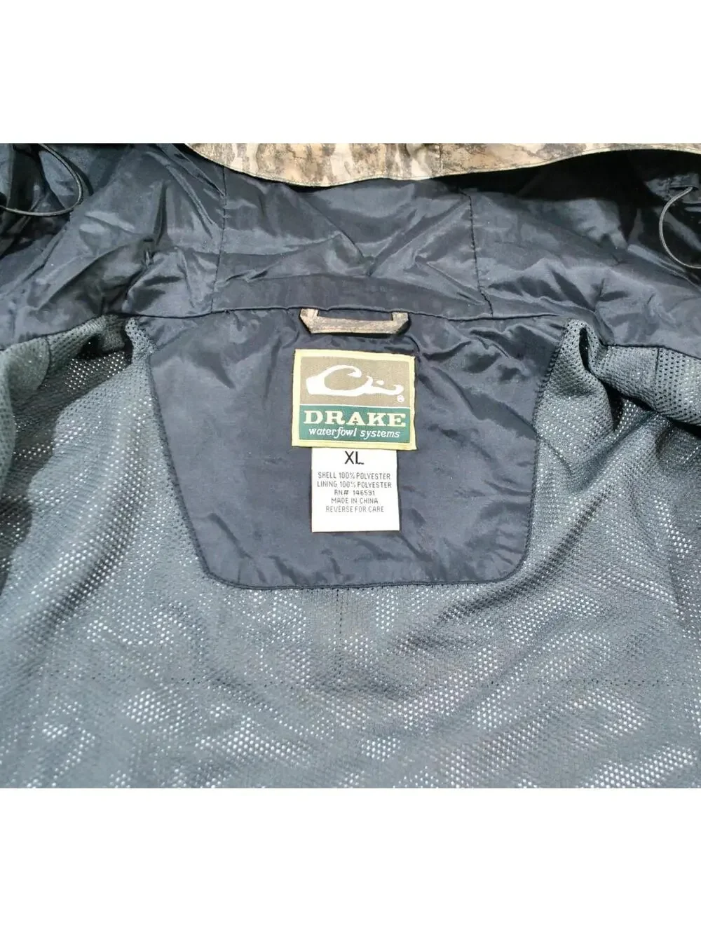 Vintage Drake Waterfowl Systems Hunting Camo Jacket Size X-Large